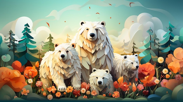 Flat world animal day celebration illustration