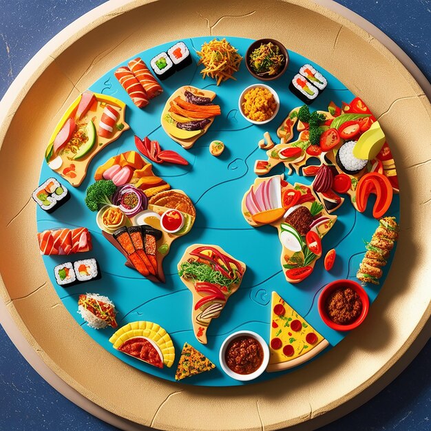 Photo flat world food day concept