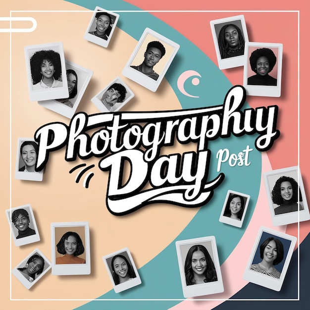 Photo flat world photography day social media post template