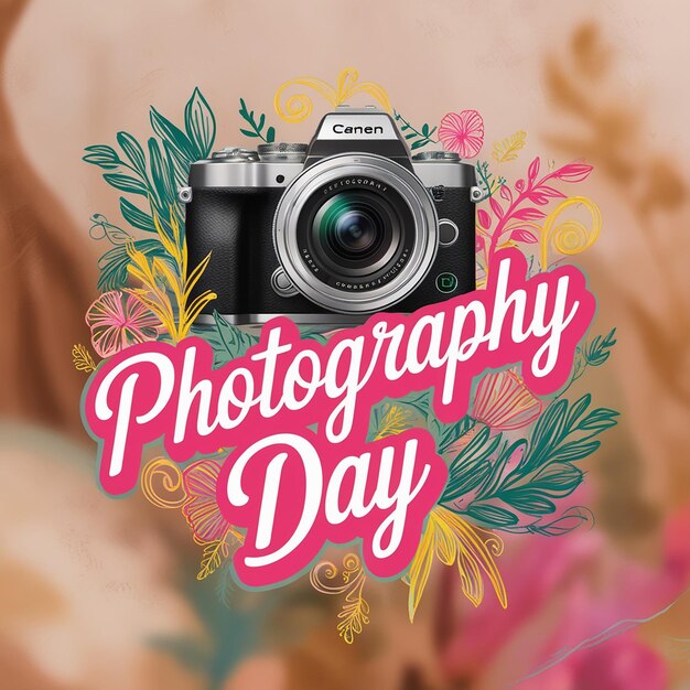 Photo flat world photography day social media post template