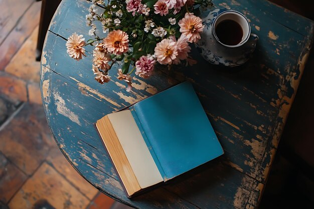 Photo flatlay of a square book on a table