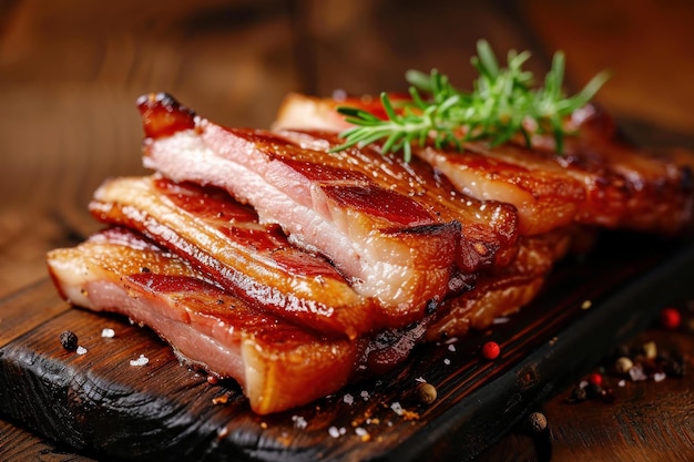 Flavorful Bacon pork food Generate Ai