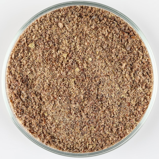 flax seed powder on plate