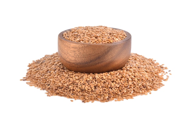 Flax seeds isolated on a white