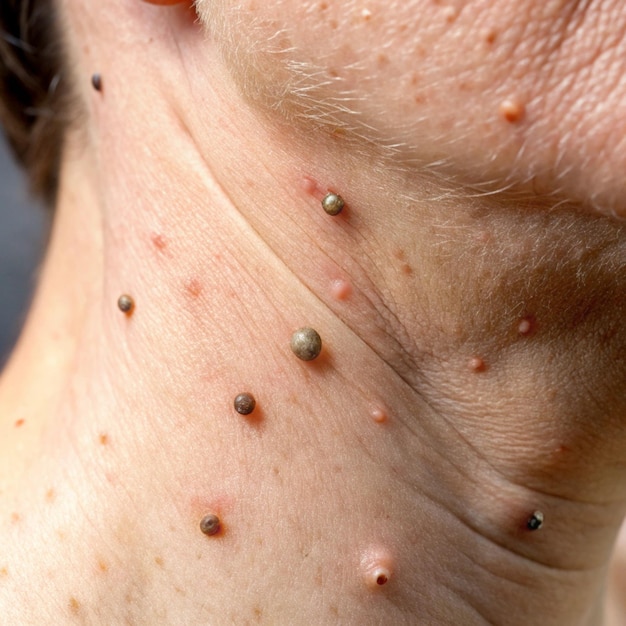 Photo fleshcolored skin warts on neck