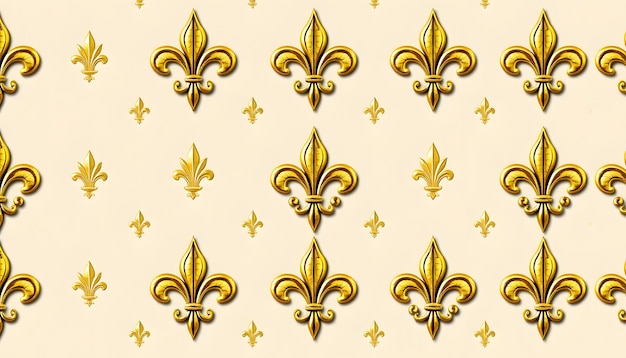 Photo fleur de lis seamless pattern foil repeating pattern design on lightly textured background