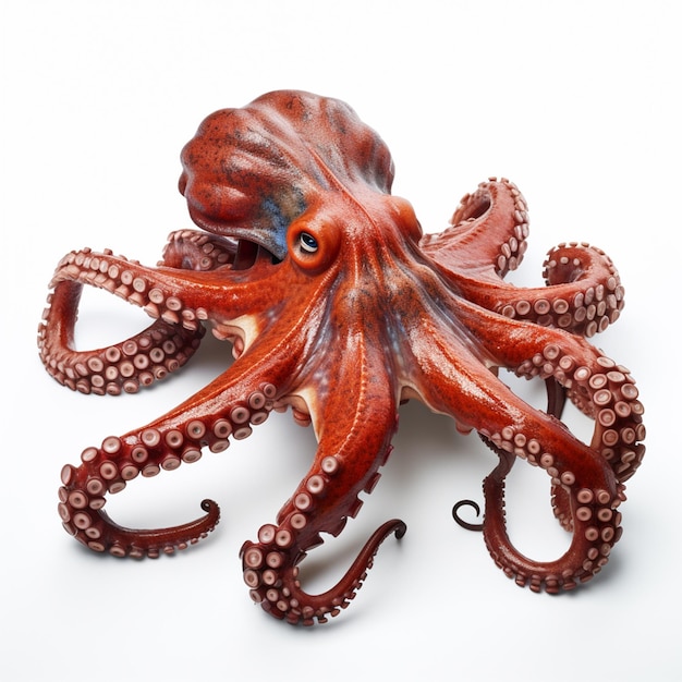 Flexible tripod octopus on white isolated background generated with ai