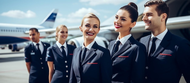 the flight attendant is wearing a uniform with the name quot on the back