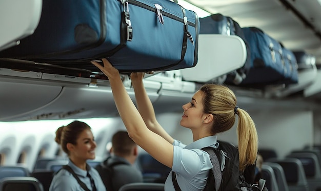 Photo flight cabin crew team with uniform