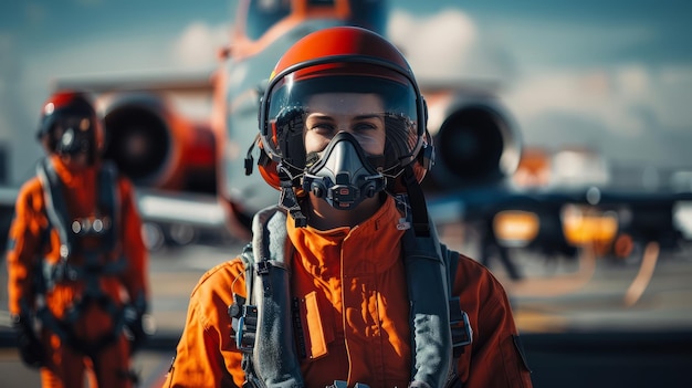 Flight Test Engineer in aviation coveralls with safety gear