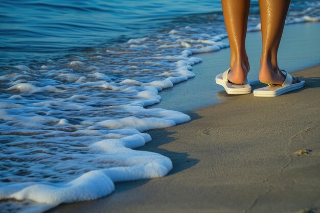 Flipflops and sandy beach strolls photography