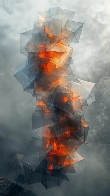 Photo floating 3d geometric shapes