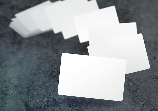 Floating Blurred Business Cards