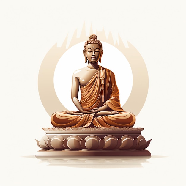 floating buddha statue amidst white background