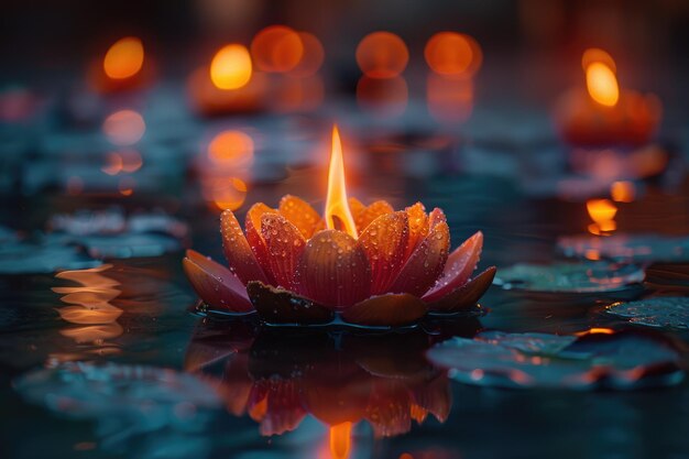 Floating Flower Candle Lights Up the Night