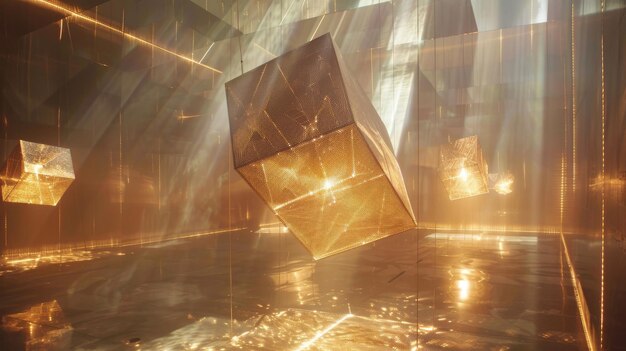 Floating Geometric Beams Beams of light with geometric patterns suspended in space