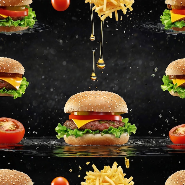 Photo floating hamburger