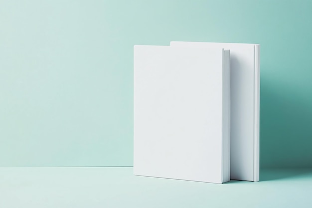 Photo floating hardcover book mockup minimalist design with blank covers for creative branding and publis