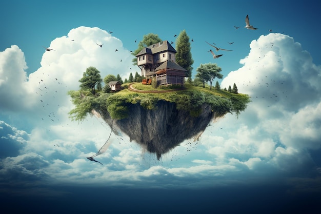 Floating House and Tree