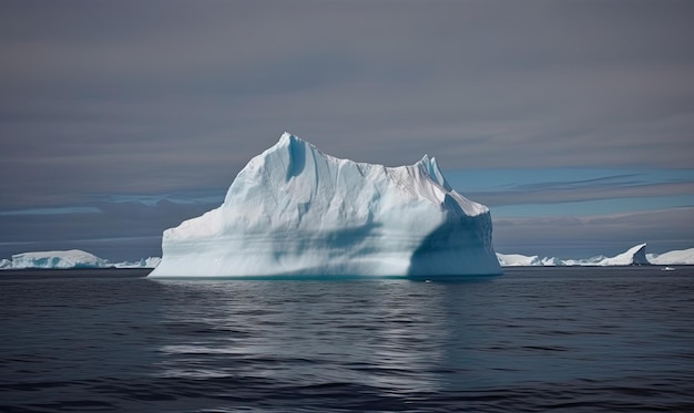 Floating iceberg creates stunning backdrop for Arctic landscape Creating using generative AI tools