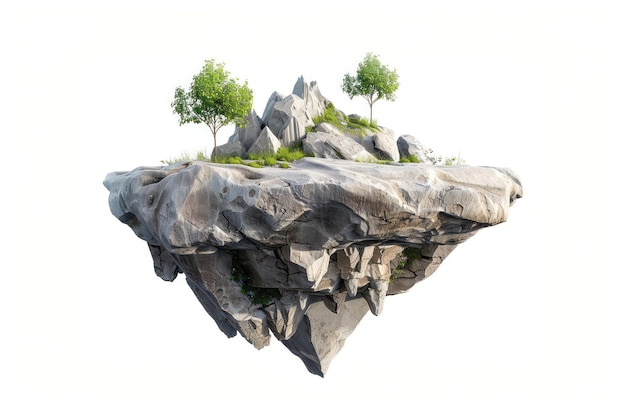 Floating island with trees