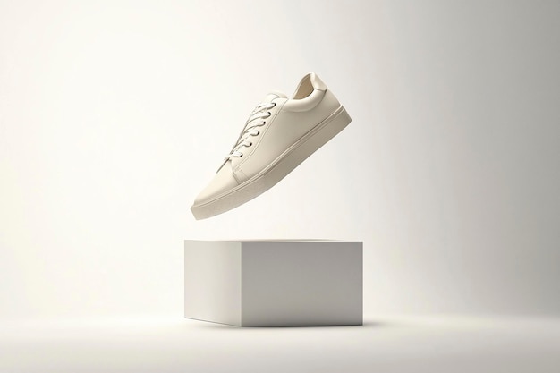 Floating Shoe Display Minimalist Product Photography for Fashion Ads