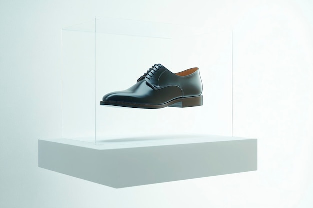 Floating Shoe Display Minimalist Product Photography for Fashion Ads