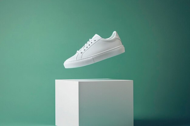 Floating Shoe Display Minimalist Product Photography for Fashion Ads