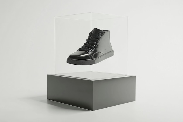 Photo floating shoe display minimalist product photography for fashion ads