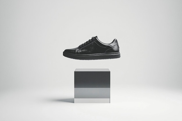 Photo floating shoe display minimalist product photography for fashion ads