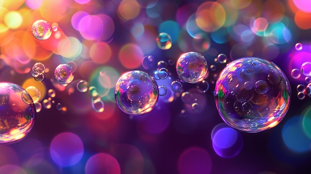 Floating Soap Bubbles in the Air A Mesmerizing Array of Colorful Spheres