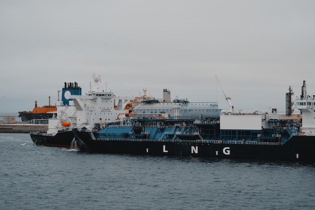 Floating storage and regasification unit Liquified natural gas bunkering vessel and oil tanker powe