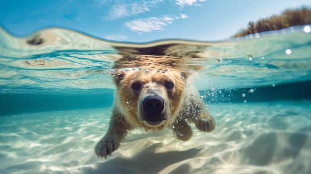 floating white bear