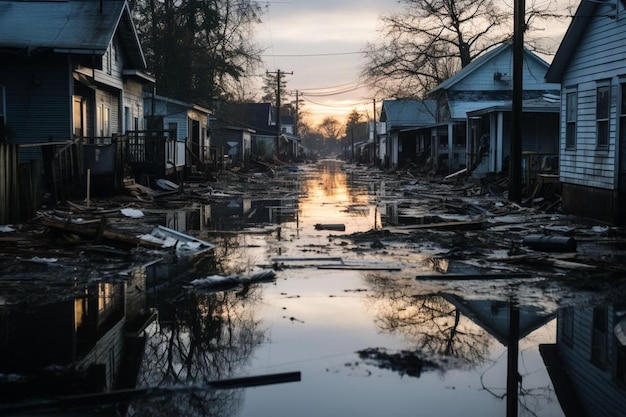 A flooded neighborhood after a storm surge Climate Change Photos283jpg