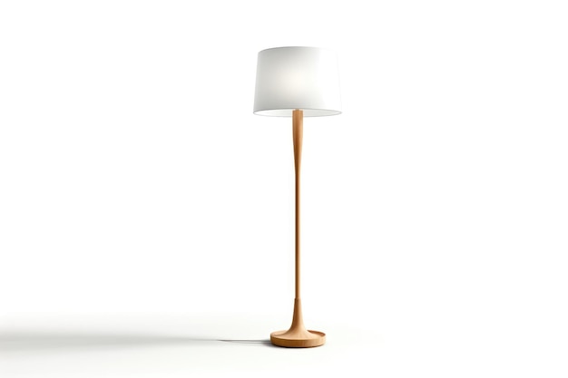 Floor Lamp Scandinavian Style On White Background Generative AI