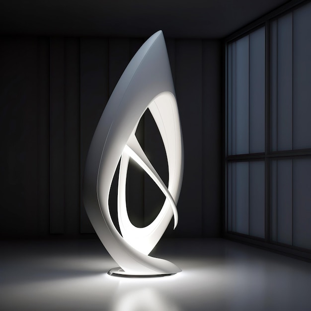 A floor modern LED lamp with a minimalistic design