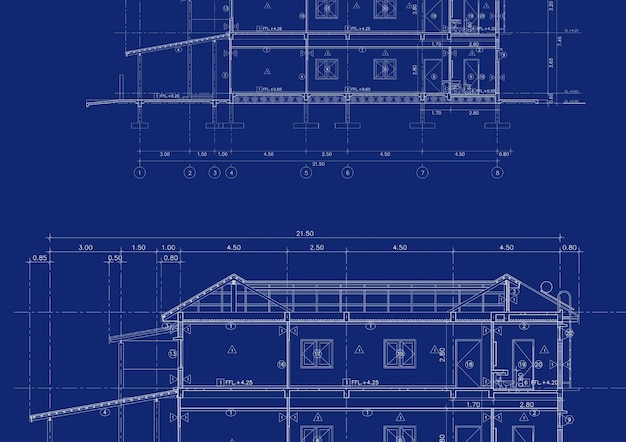 Floor plan designed building on the drawing