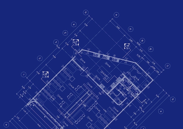 Photo floor plan designed building on the drawing