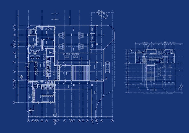 Floor plan designed building on the drawing