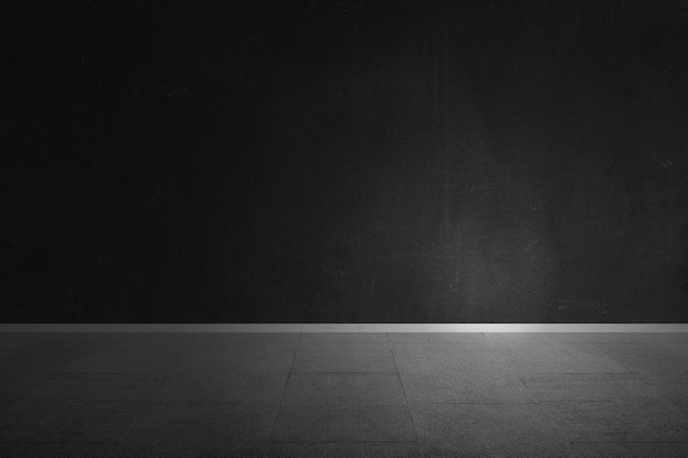 Floor with black wall background