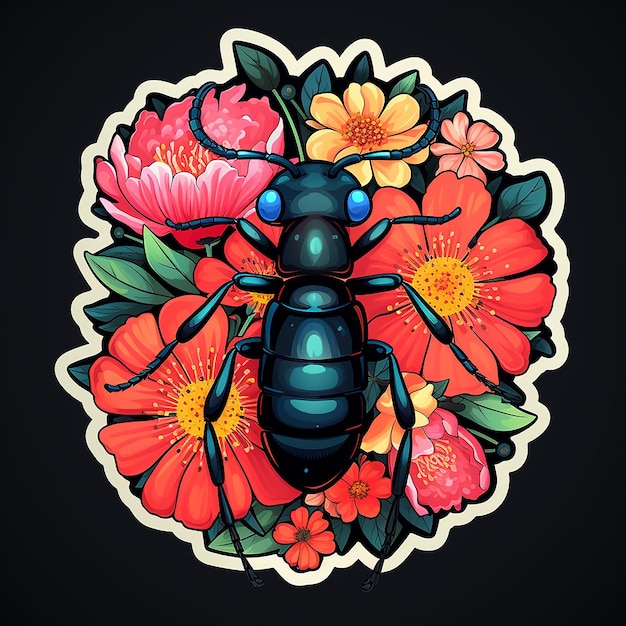 floral Animals die cut sticker