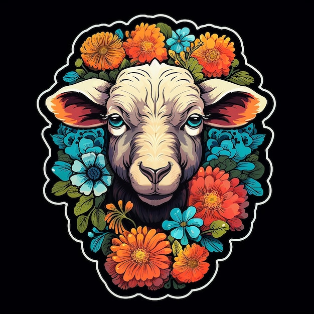 floral Animals die cut sticker