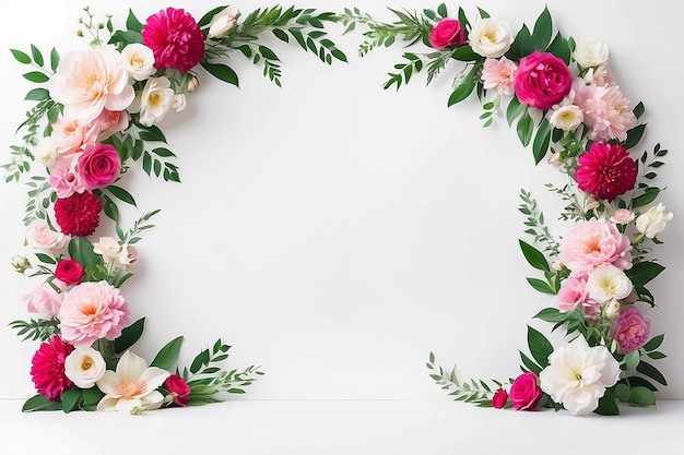 floral arch composition for a wedding birthday on a white background texture