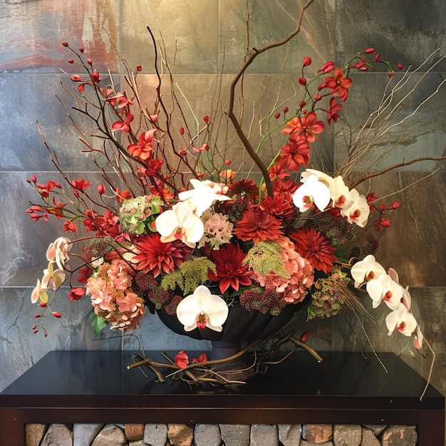 A floral arrangement for a corporate event