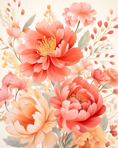 Floral Arrangement Watercolor Seamless Wallpaper