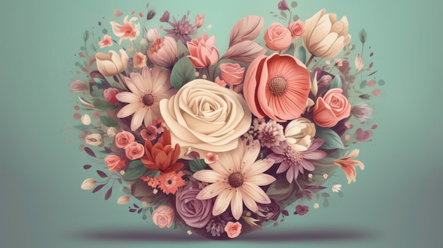 A floral arrangement with flowers on a light background