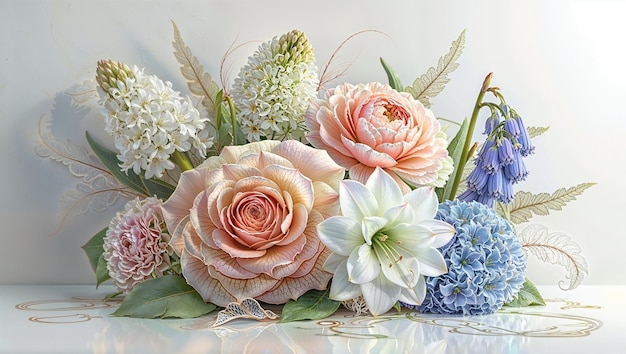 Floral art illustration Highly detailed