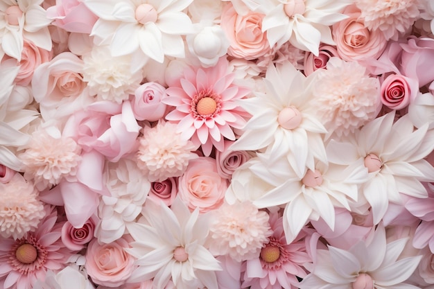 Photo floral background with fresh flowers