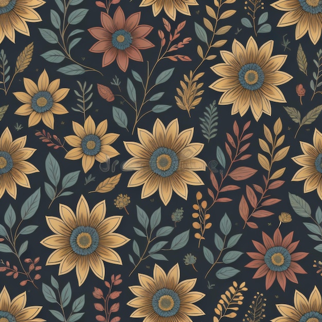 Floral background with a pattern of flowers