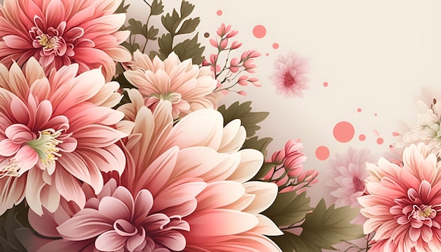 A floral background with pink flowers and the word love on it